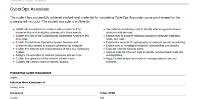 Certificate Cisco CyberOperations